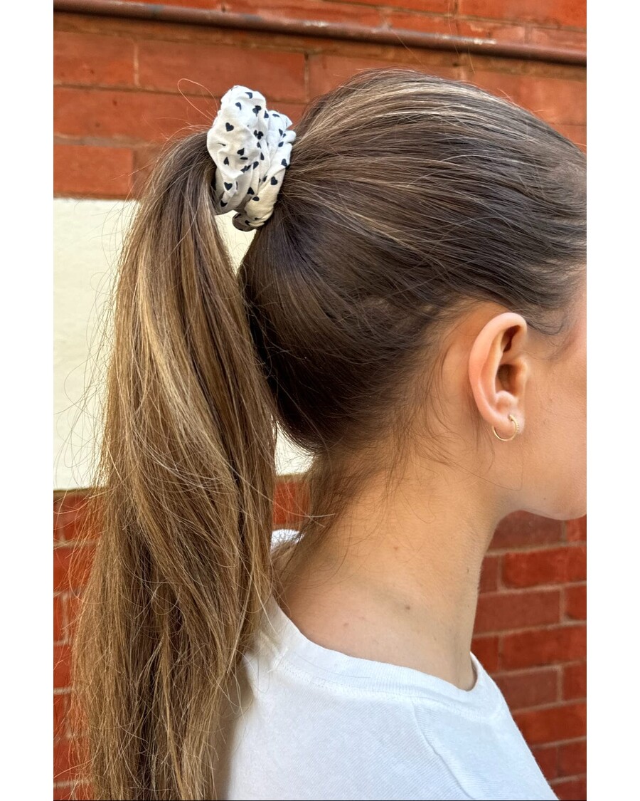 Brandy Melville Navy Blue Heart Scrunchie