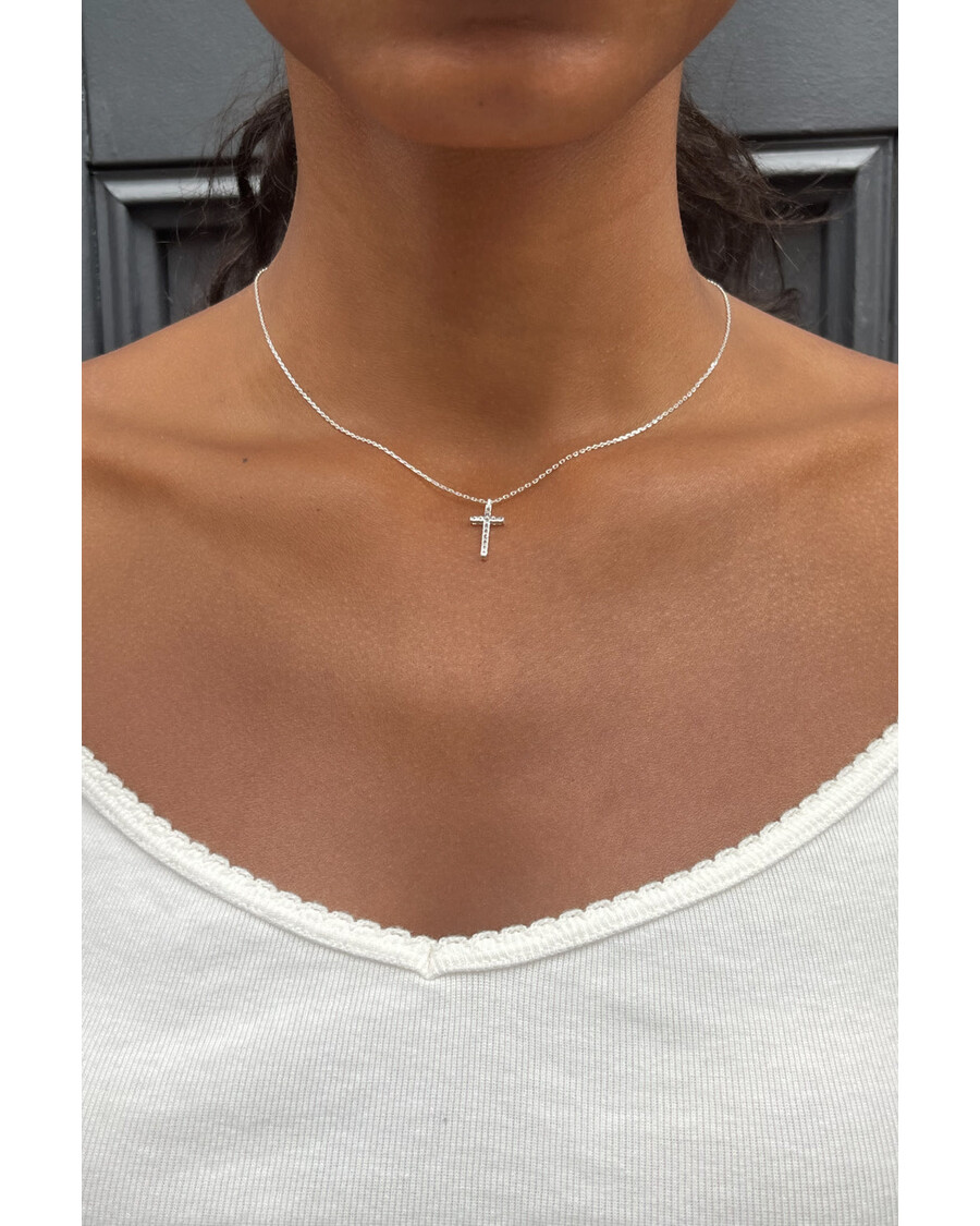 Brandy Melville Rhinestone Cross Necklace