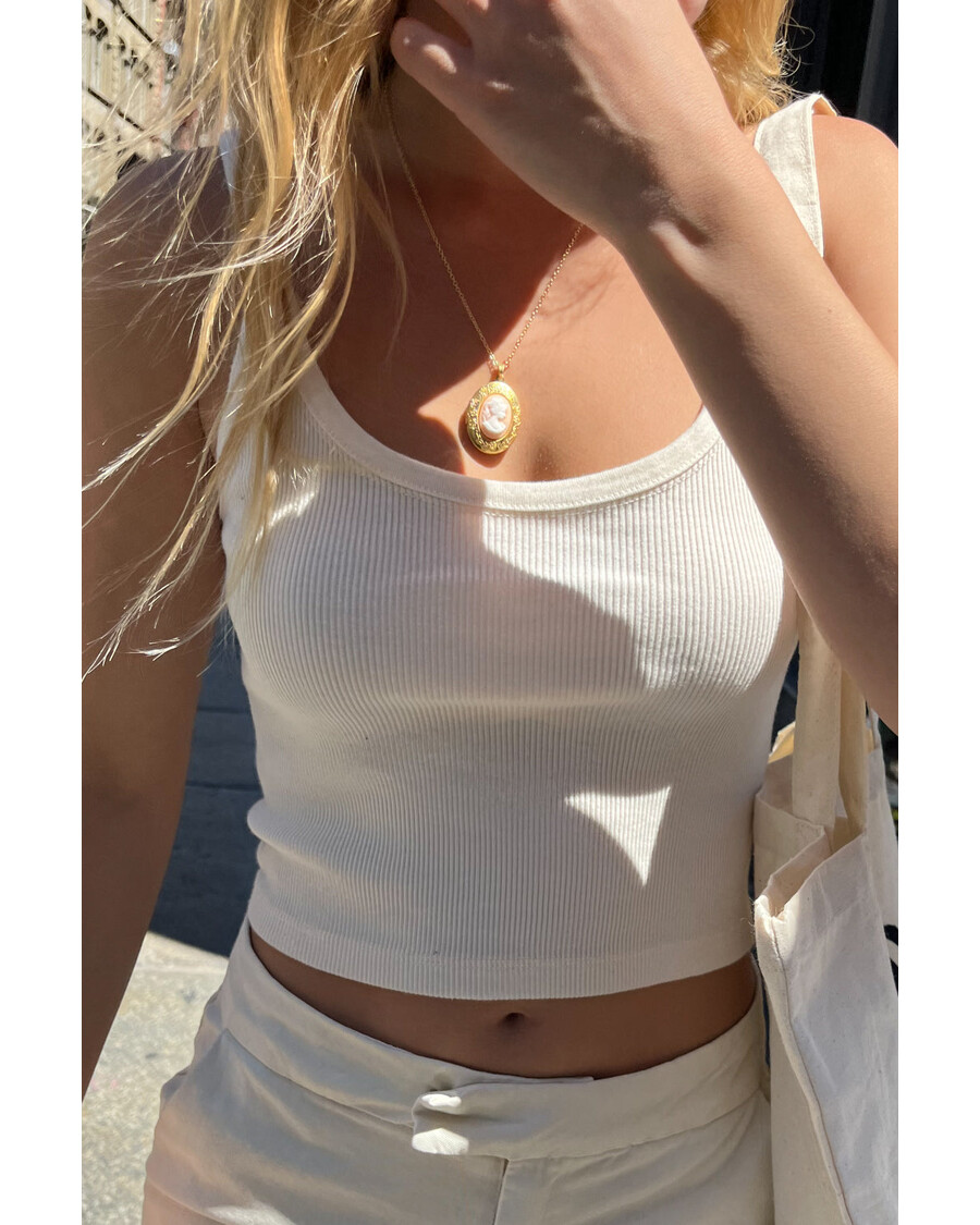 Brandy Melville Cameo Pink Locket Necklace