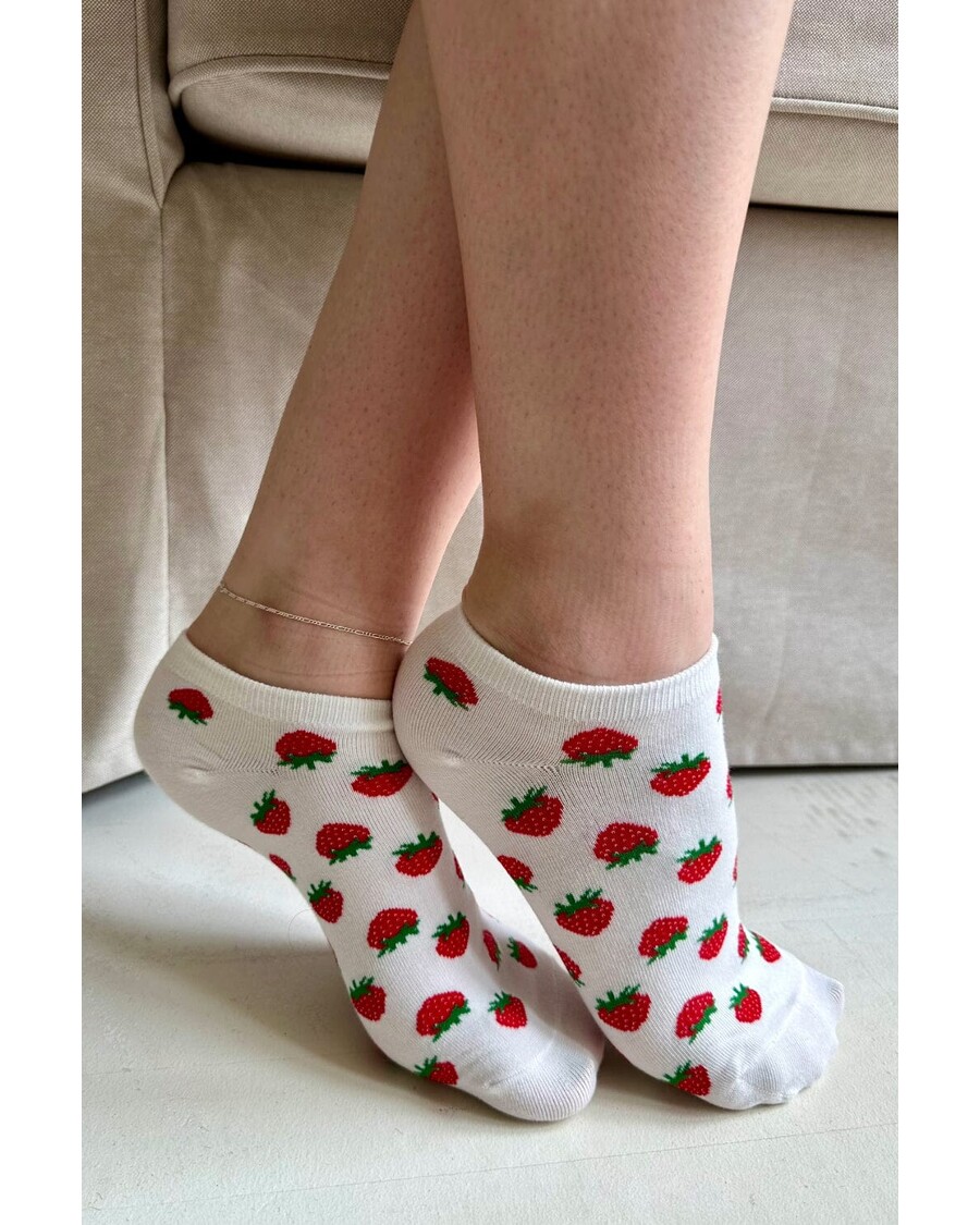 Brandy Melville Red Strawberry Ankle Socks