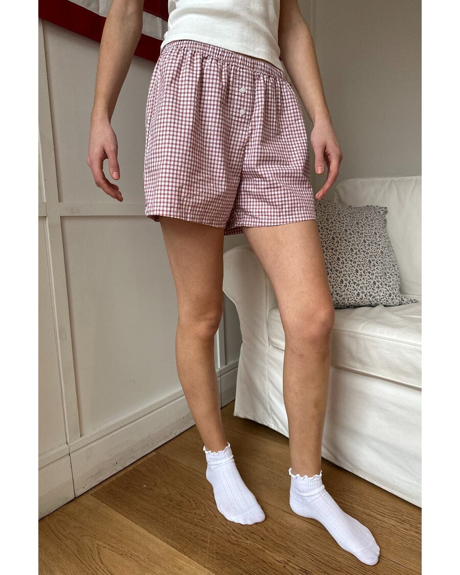 Brandy Melville Keira Long Gingham Boxer Shorts