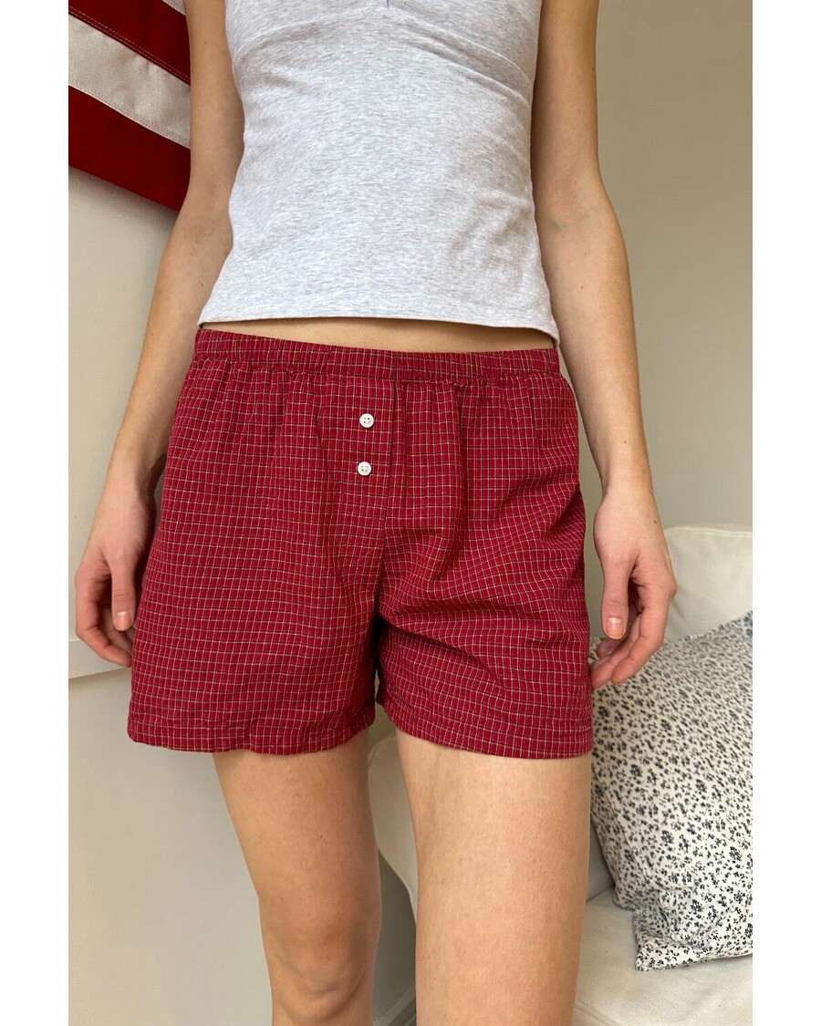 Brandy Melville Keira Long Gingham Boxer Shorts