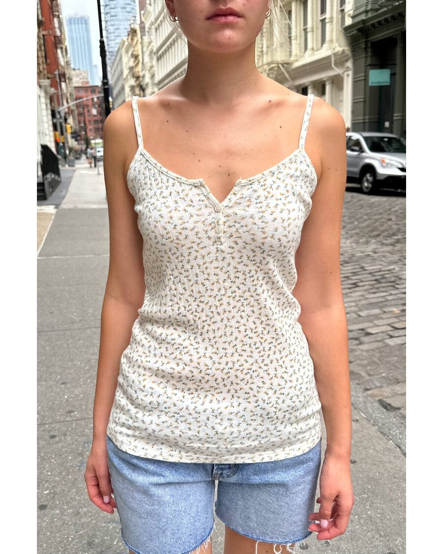 Brandy Melville Lorene Long Floral Button Top